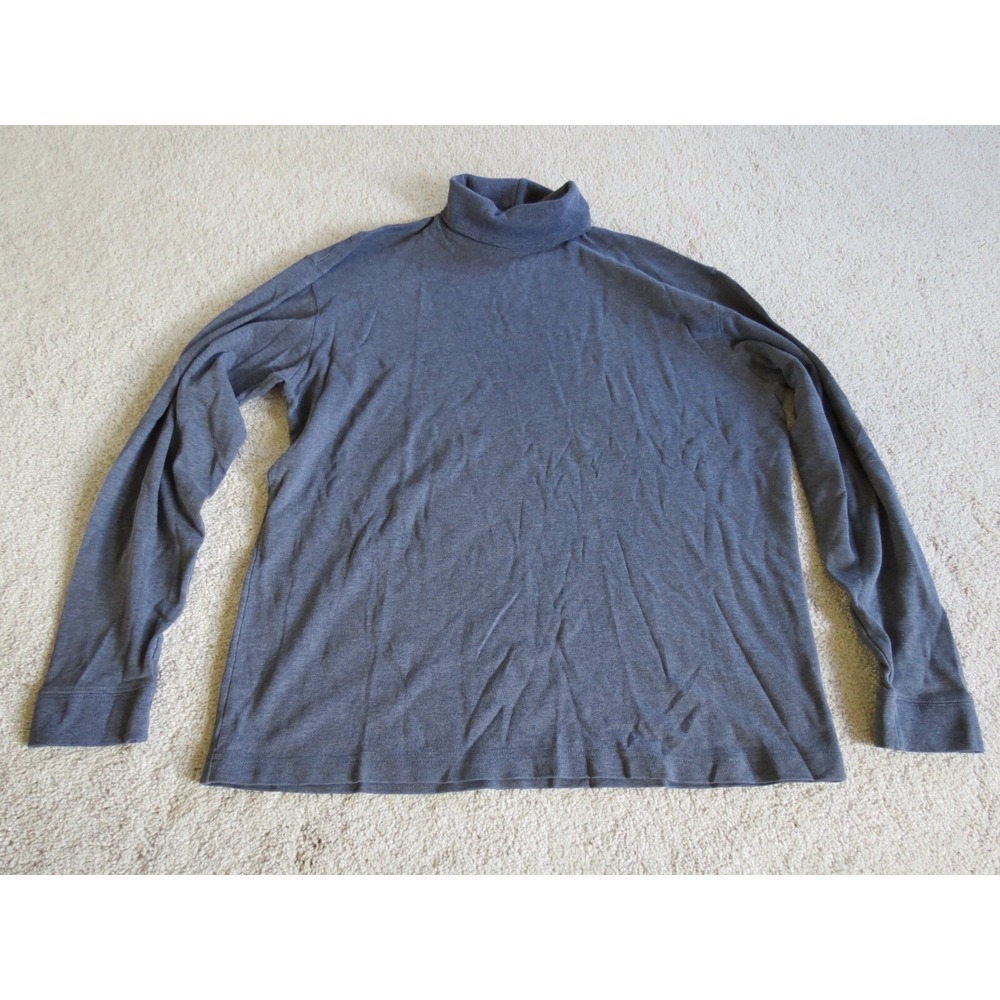 LL Bean Mens Gray Turtle Neck Pullover Shirt Size XL